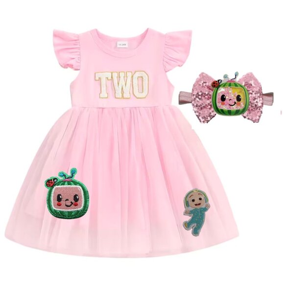 Cocomelon Dress Coco Melon Second Birthday Cocomelon clothes Cocomelon Outfit - Picture 1 of 4
